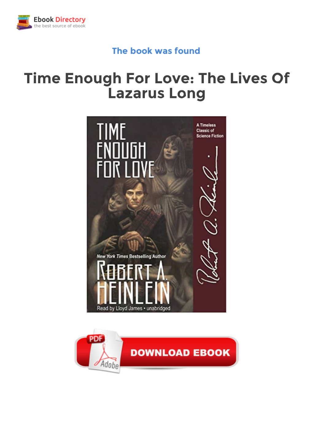 Ebook Time Enough for Love: the Lives of Lazarus Long Freeware