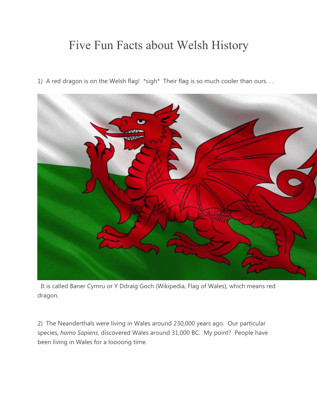 Five Fun Facts About Welsh History