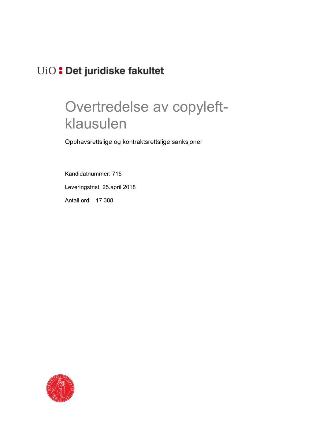 Overtredelse Av Copyleft- Klausulen