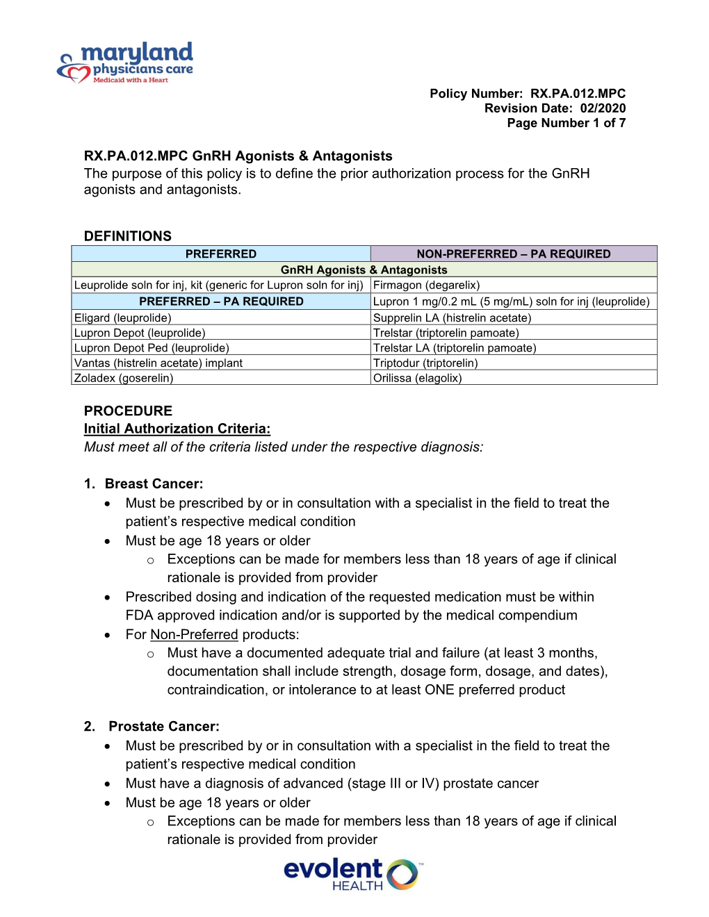 RX.PA.012.MPC Revision Date: 02/2020 Page Number 1 of 7