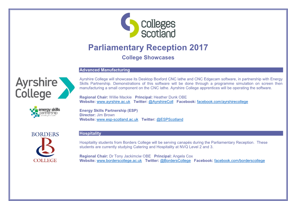 Parliamentary Reception 2017