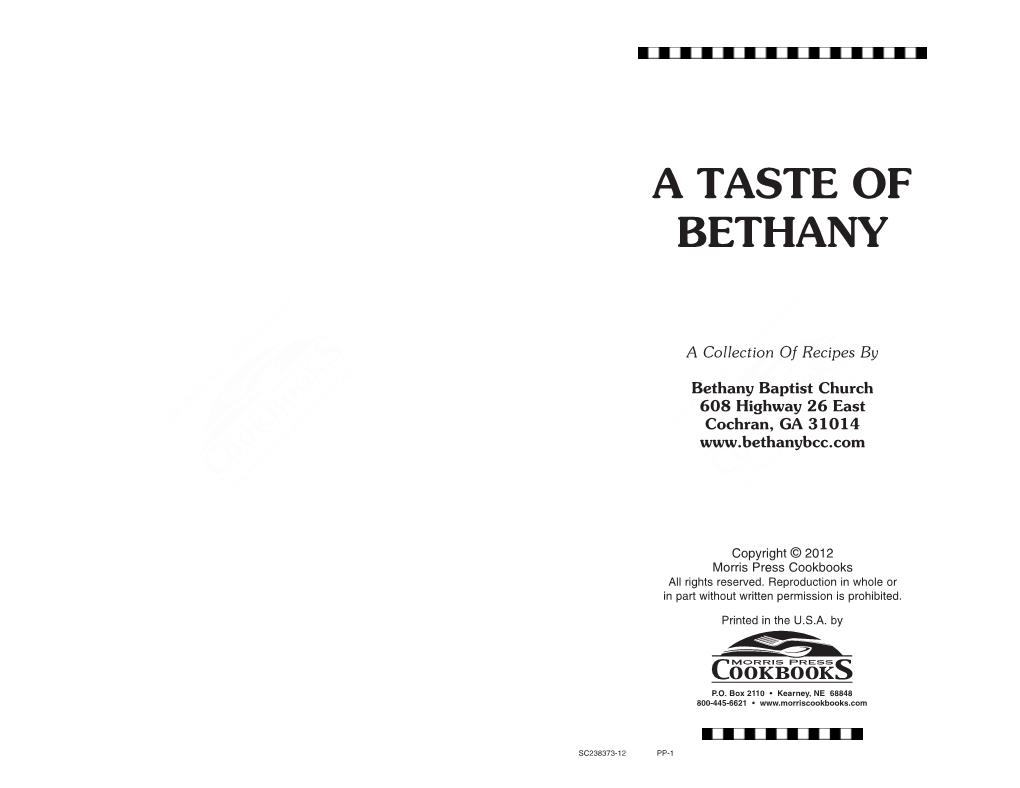 A Taste of Bethany
