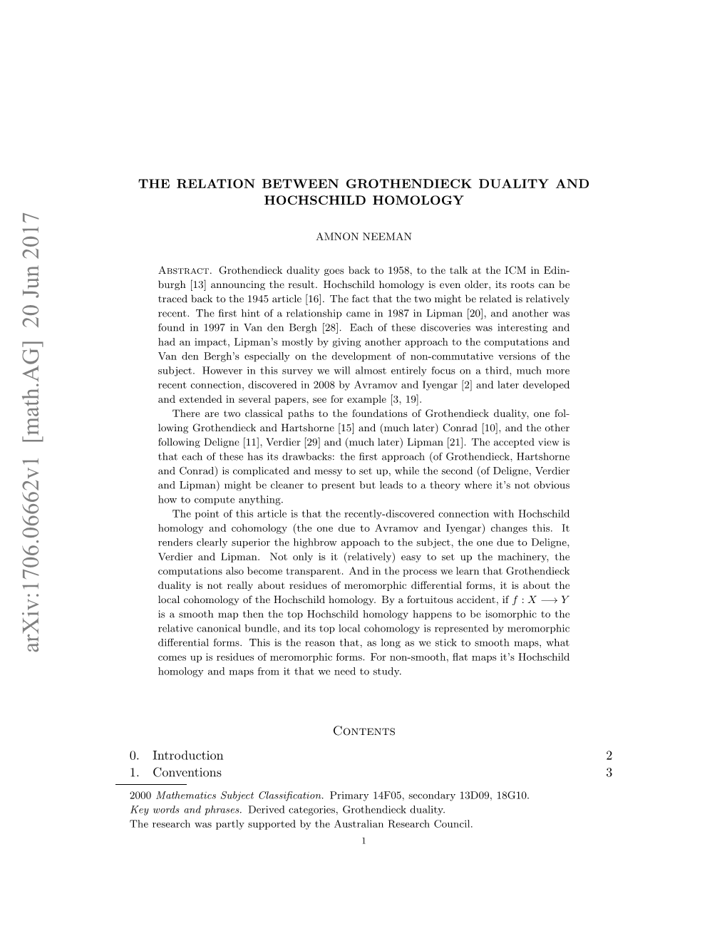 Arxiv:1706.06662V1 [Math.AG] 20 Jun 2017 2000 .Conventions 1