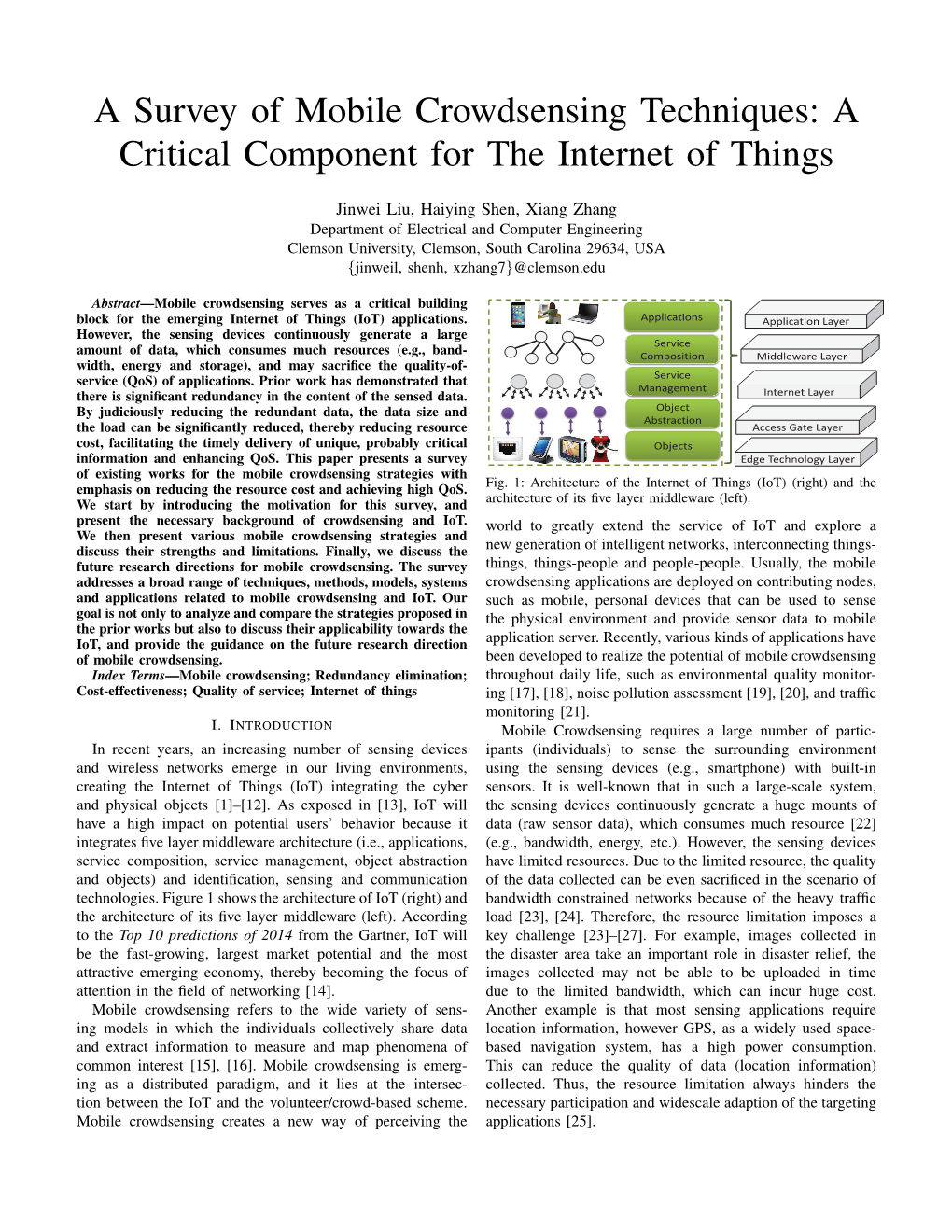 A Survey of Mobile Crowdsensing Techniques: a Critical Component for the Internet of Things