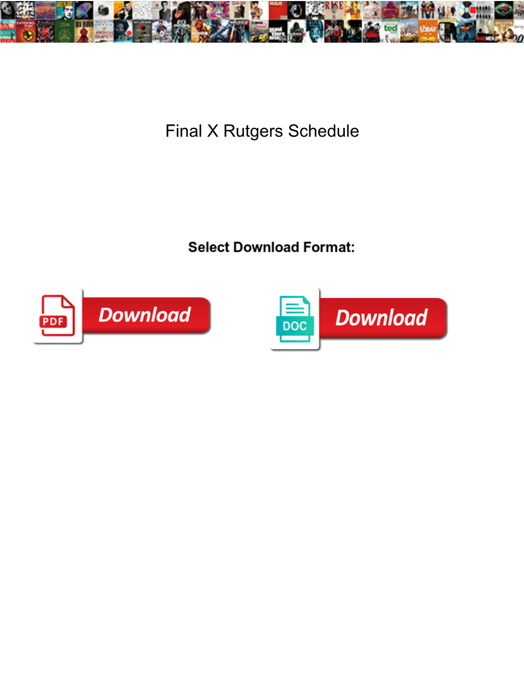 Final X Rutgers Schedule