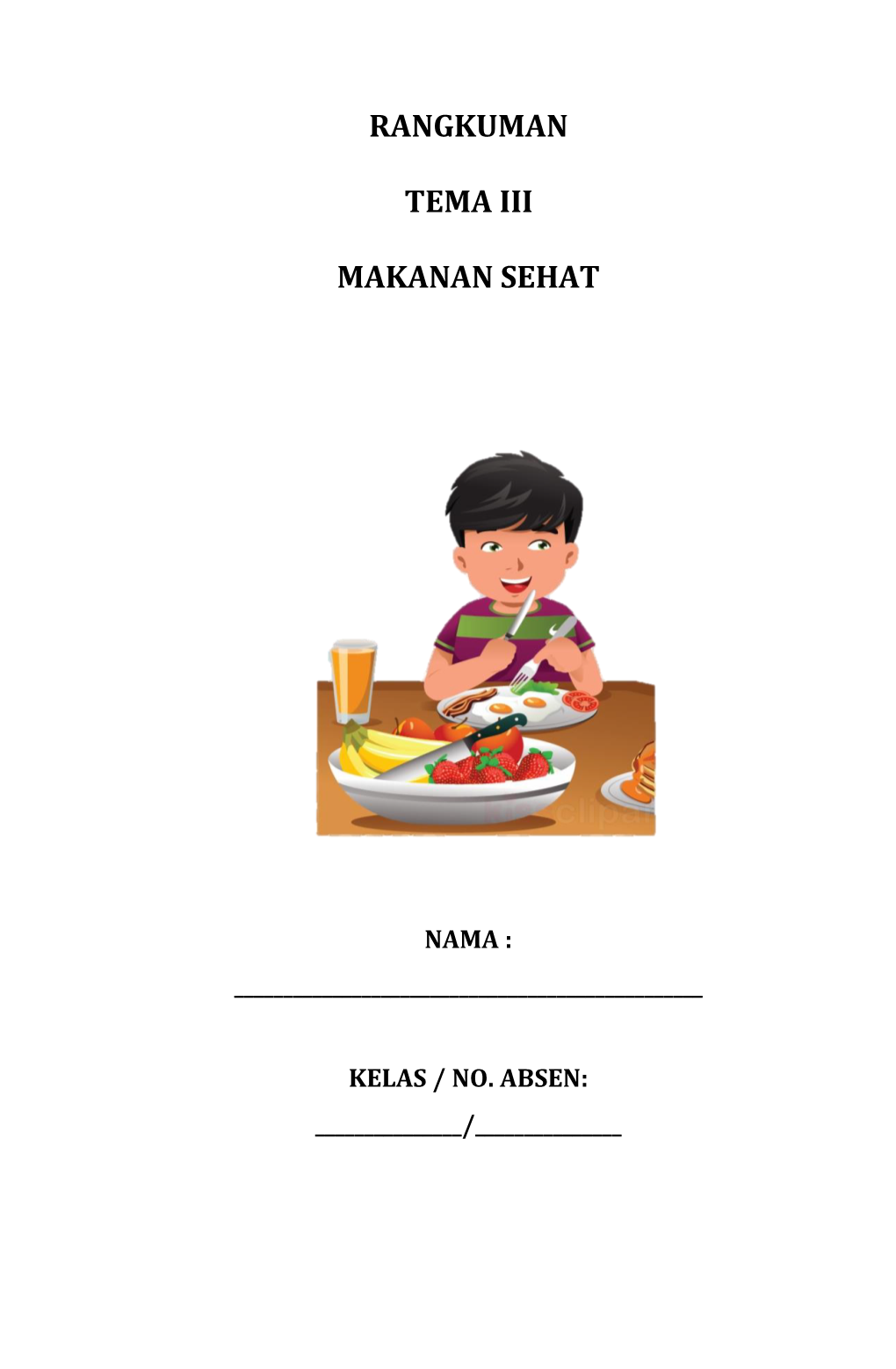 Rangkuman Tema Iii Makanan Sehat