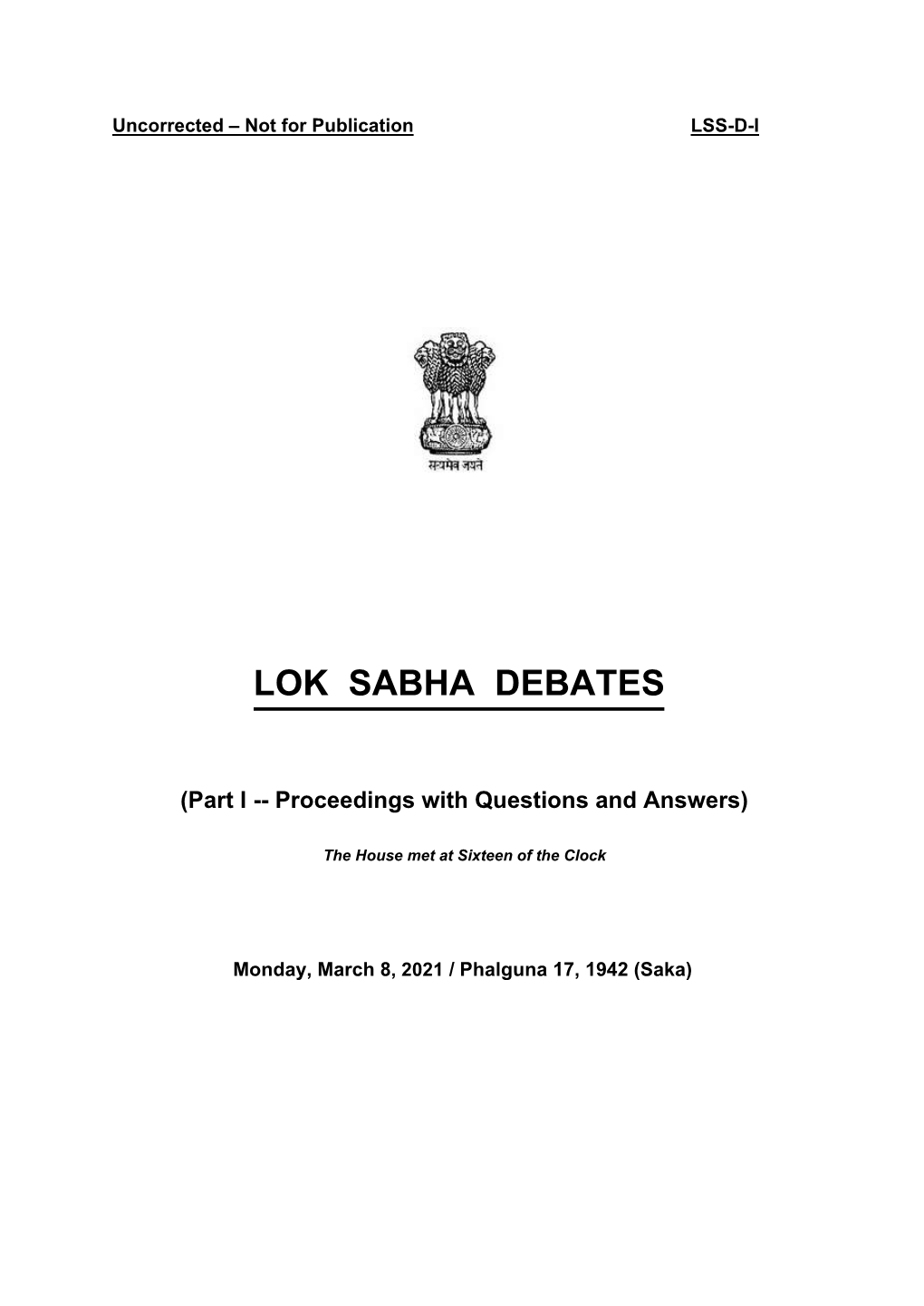 Lok Sabha Debates