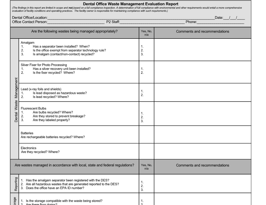 Best Management Practice Evaluation Report for Auto Salvage Yards