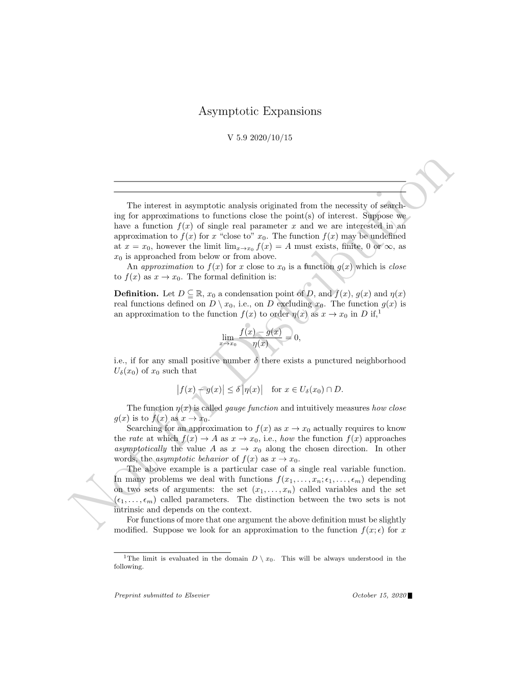 Asymptotic Expansions