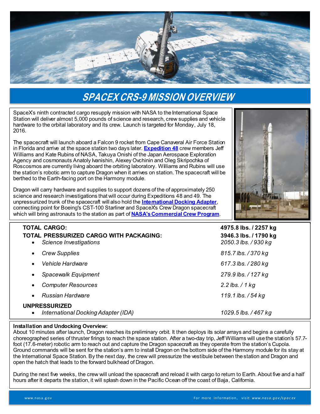 Spacex Crs-9 Mission Overview