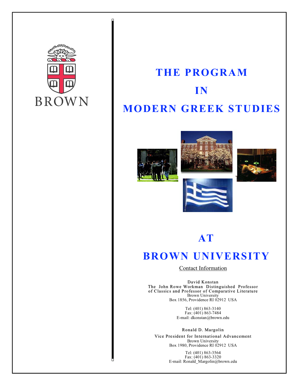 Greek Studies Prospectus Revised Feb 04 08