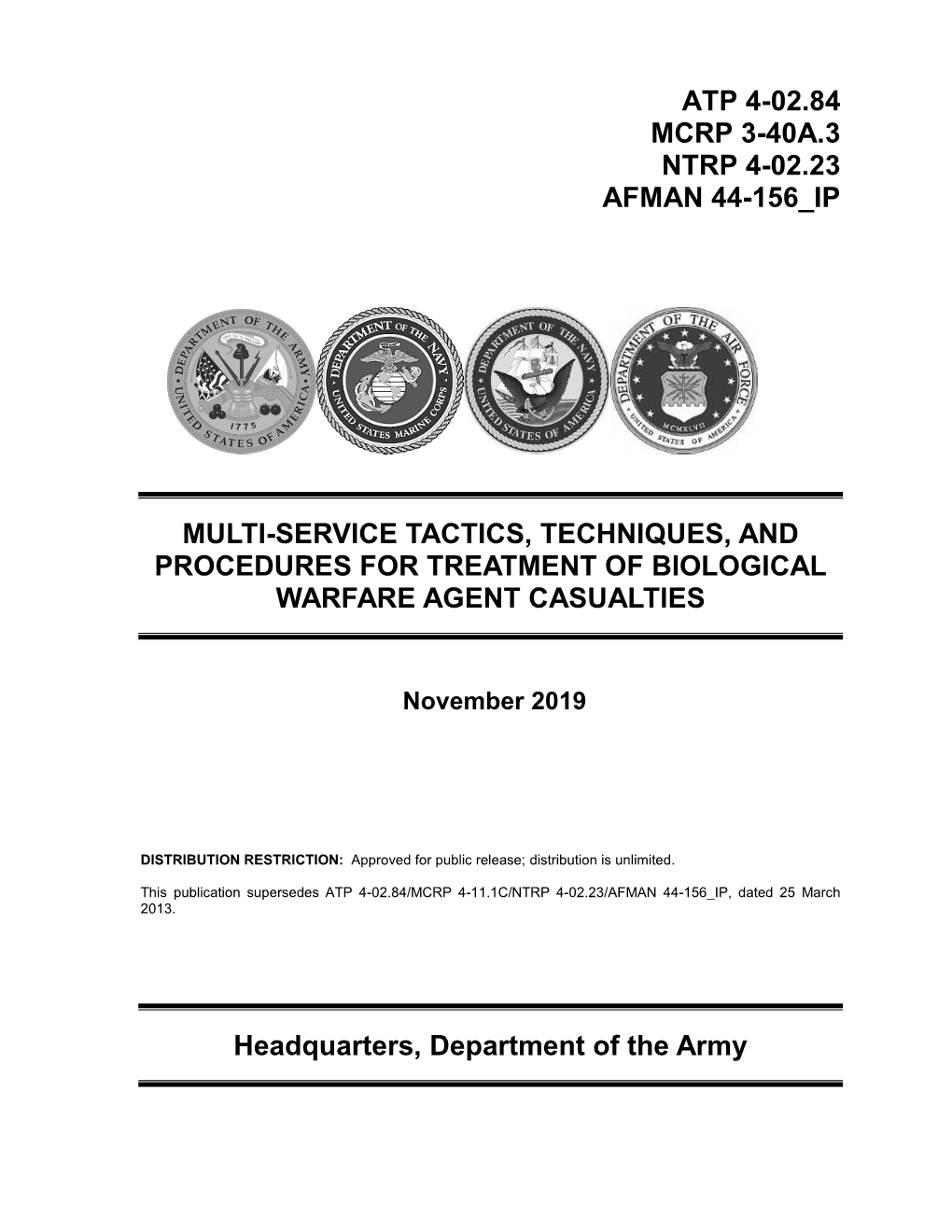 Atp 4-02.84 Mcrp 3-40A.3 Ntrp 4-02.23 Afman 44-156 Ip Multi