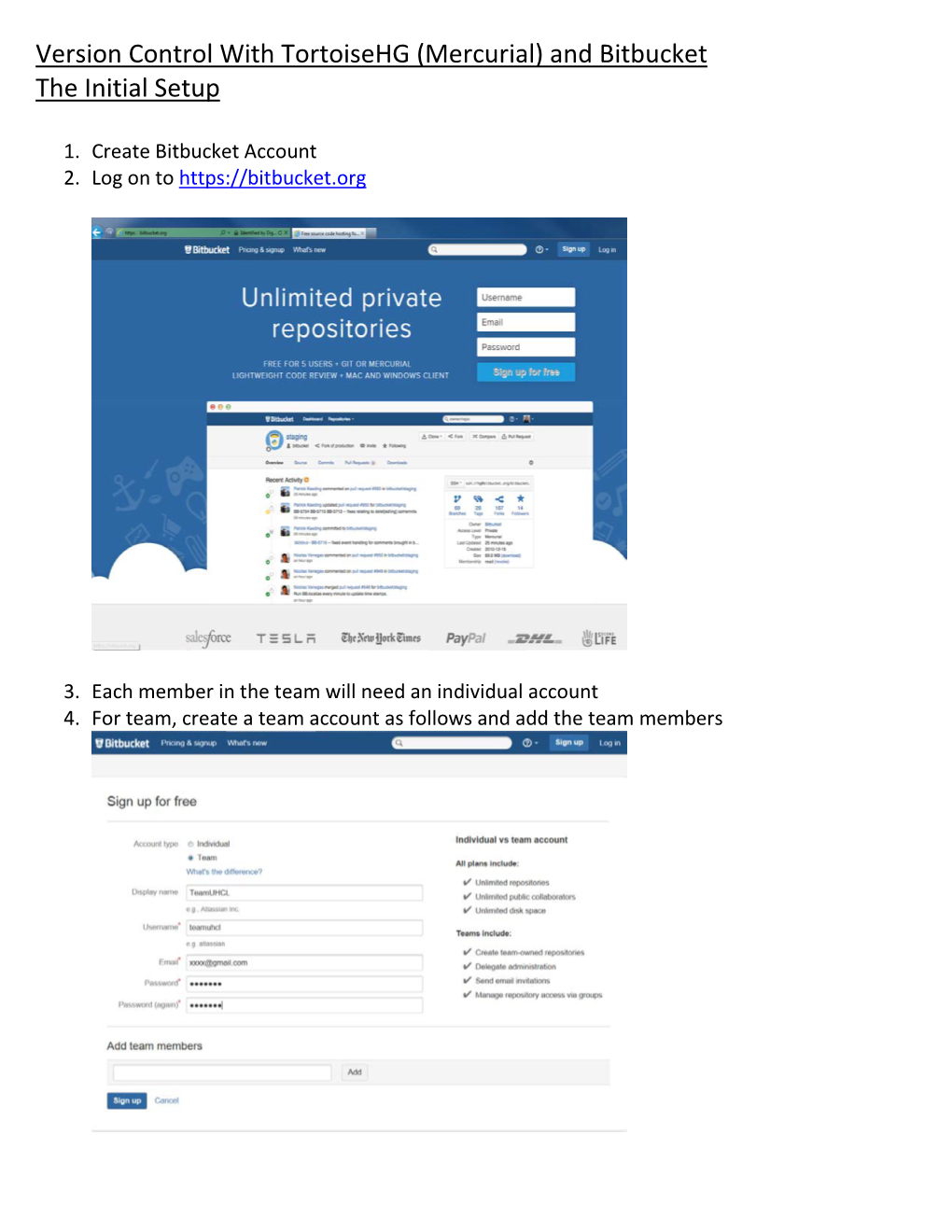 Version Control with Tortoisehg (Mercurial) and Bitbucket the Initial Setup