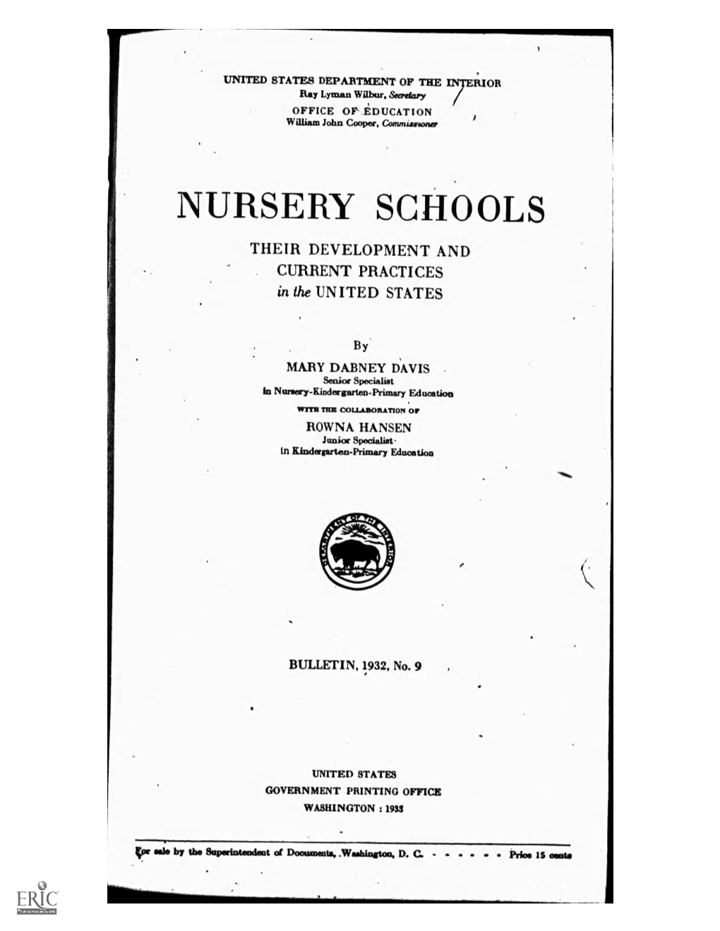 Nursery Schoolsare Organized 30 Enrollments Andages of the Children ______.______. 31 Continuity Ofschoolexperience