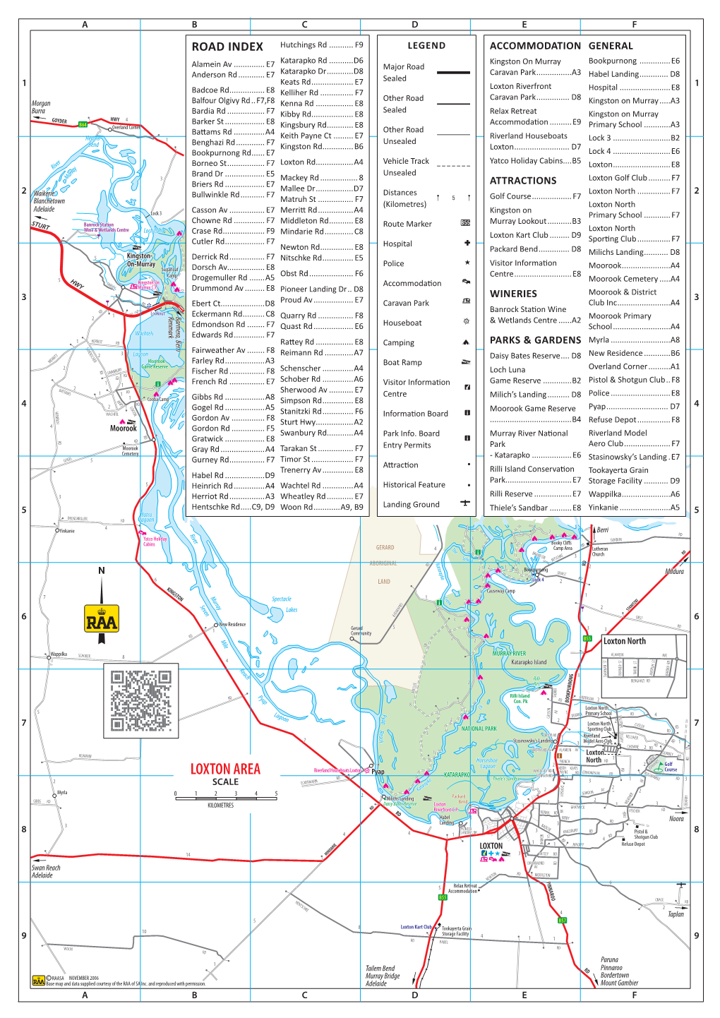 Map Showing Loxton, Kingston On