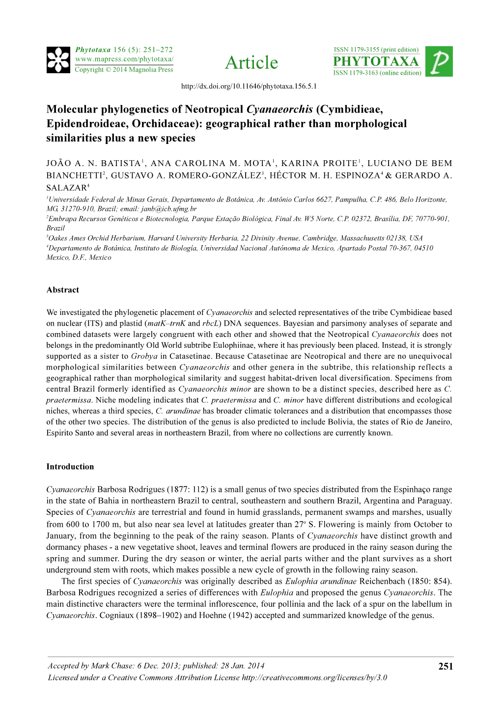 Article PHYTOTAXA Copyright © 2014 Magnolia Press ISSN 1179-3163 (Online Edition)