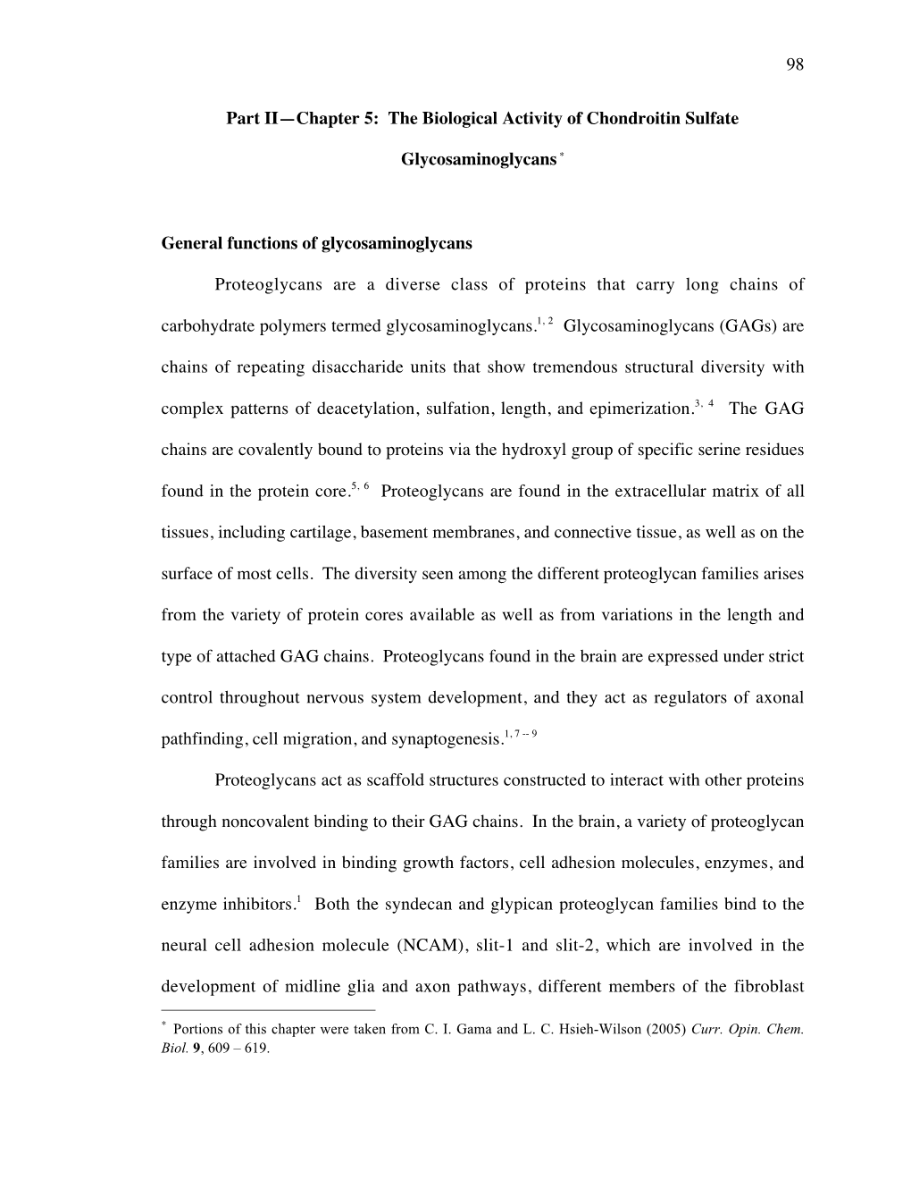 Part II—Chapter 5: the Biological Activity of Chondroitin Sulfate