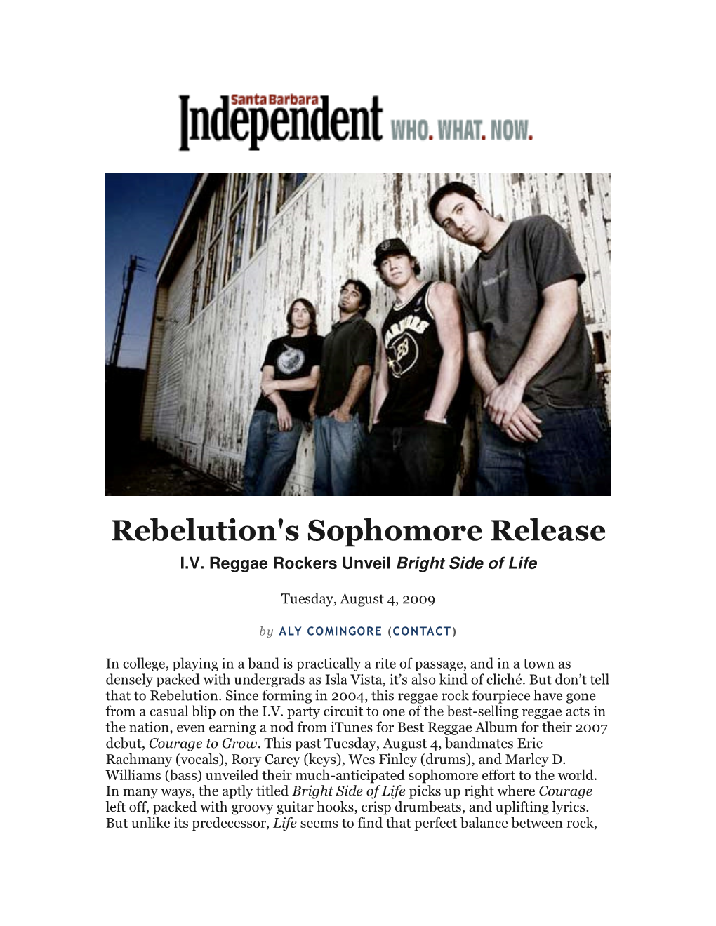Rebelution's Sophomore Release I.V
