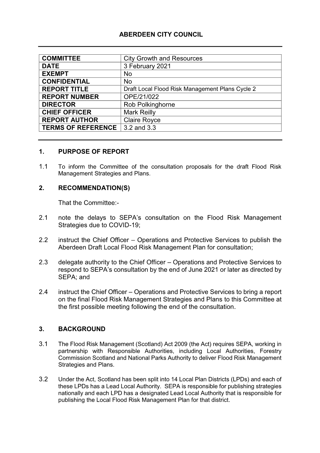 Draft Local Flood Risk Management Plans Cycle 2