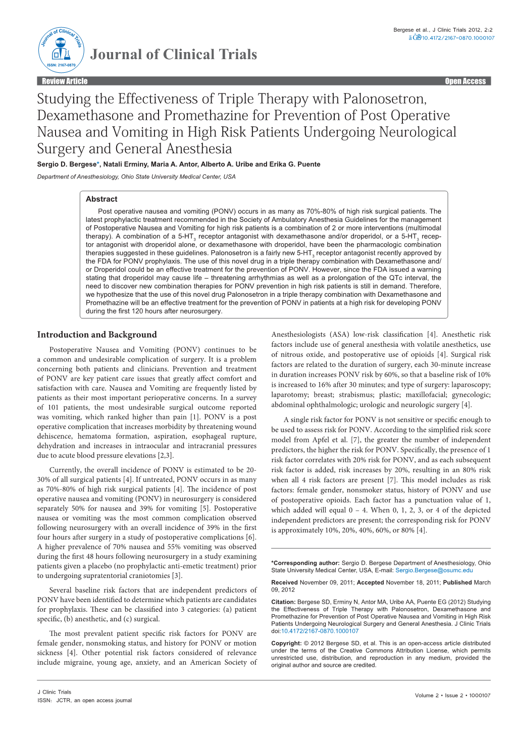 Studying the Effectiveness of Triple Therapy with Palonosetron