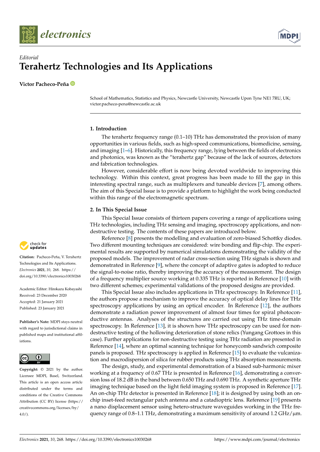 Terahertz Technologies and Its Applications