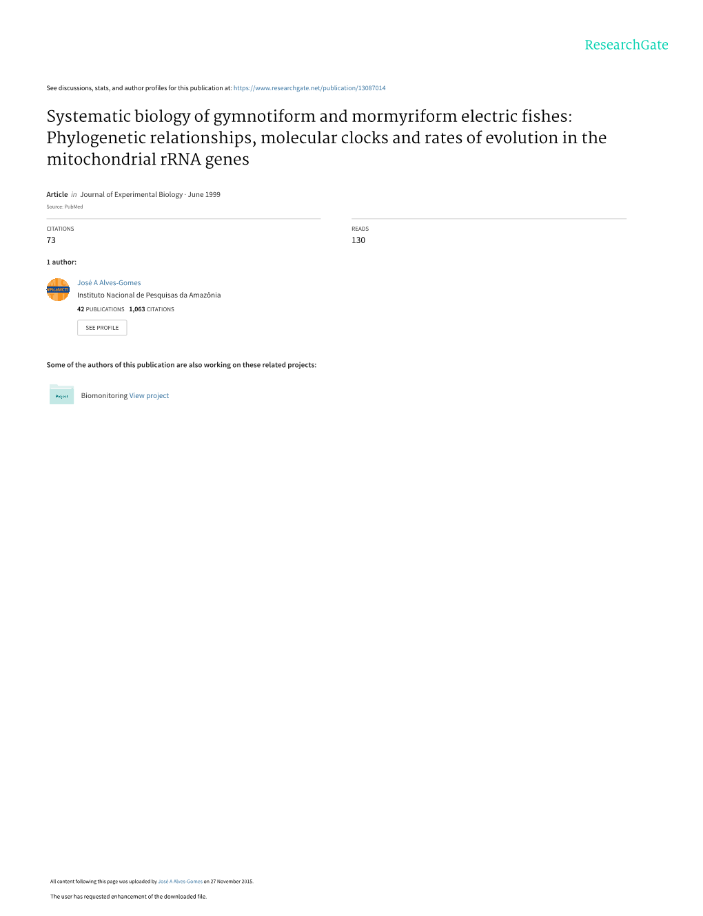 Systematic Biology of Gymnotiform and Mormyriform Fishes