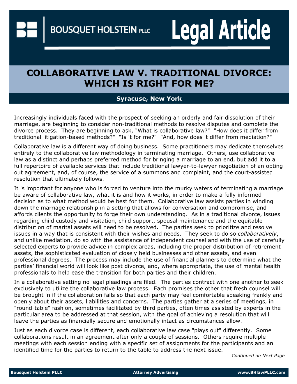 Collaborative Vs Traditional Divorce Article.Pub