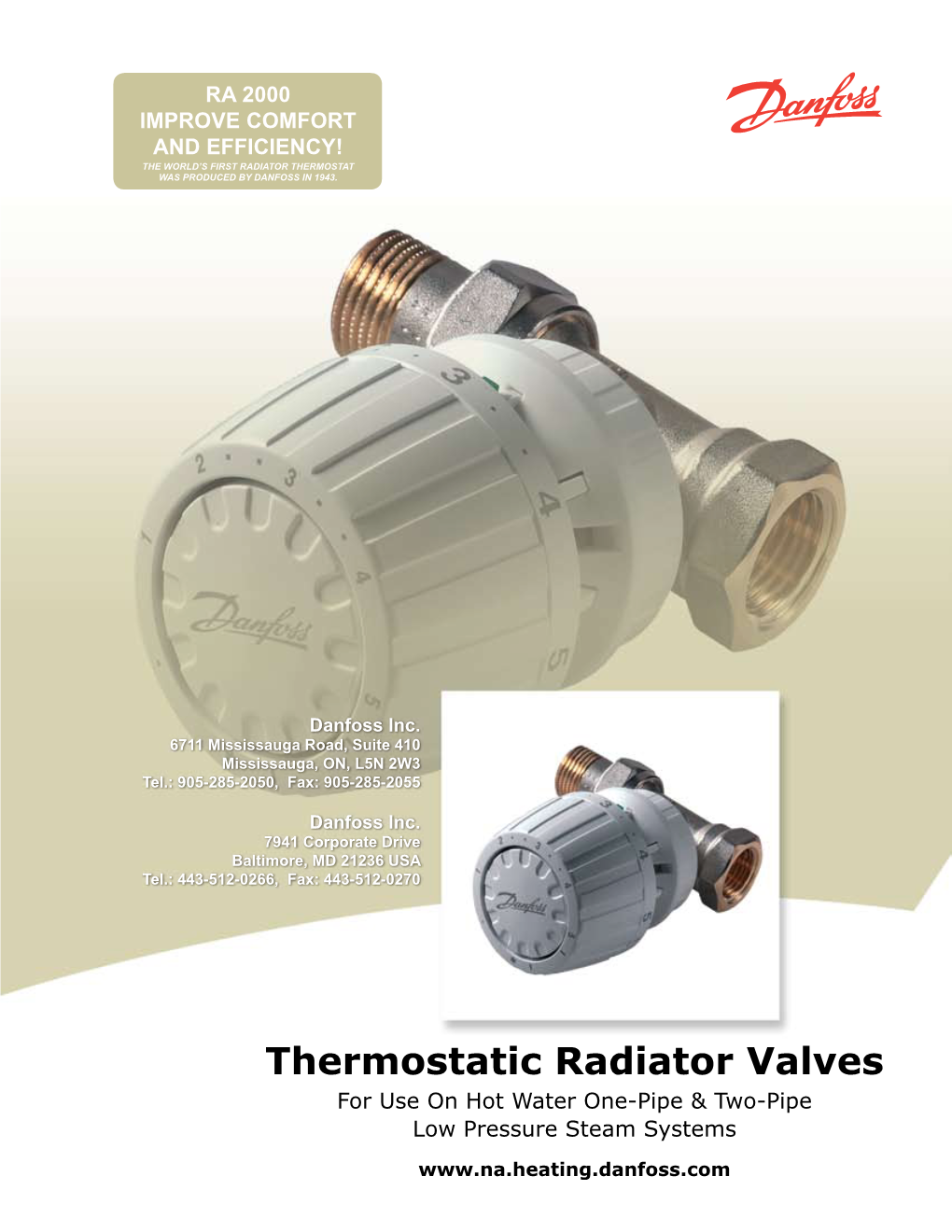 Thermostatic Radiator Valves for Use on Hot Water One-Pipe & Two-Pipe Low Pressure Steam Systems