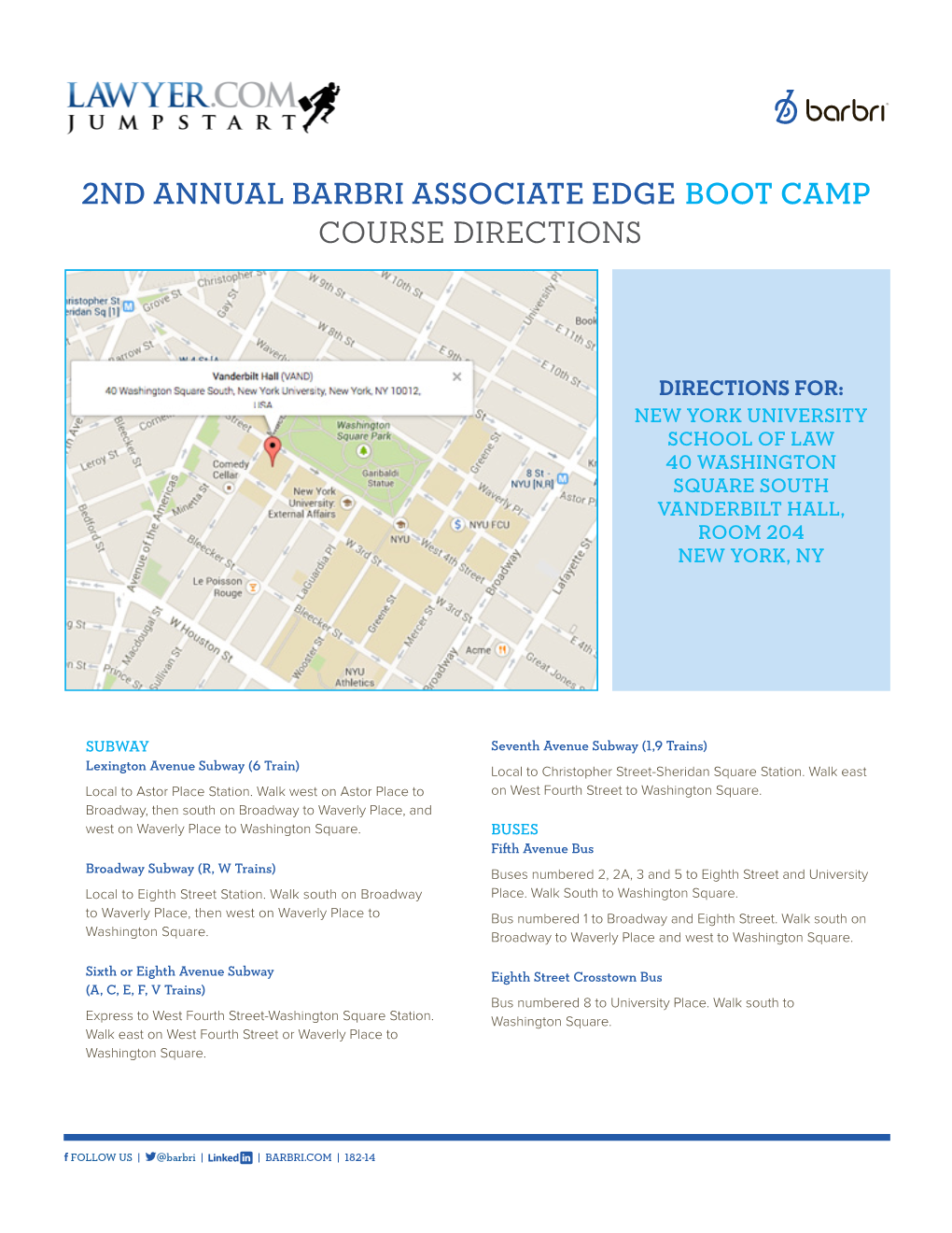 2Nd Annual Barbri Associate Edge Boot Camp Course Directions