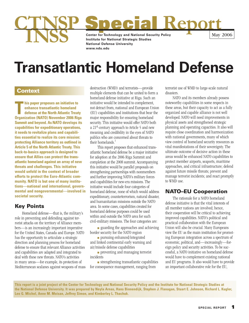 Transatlantic Homeland Defense