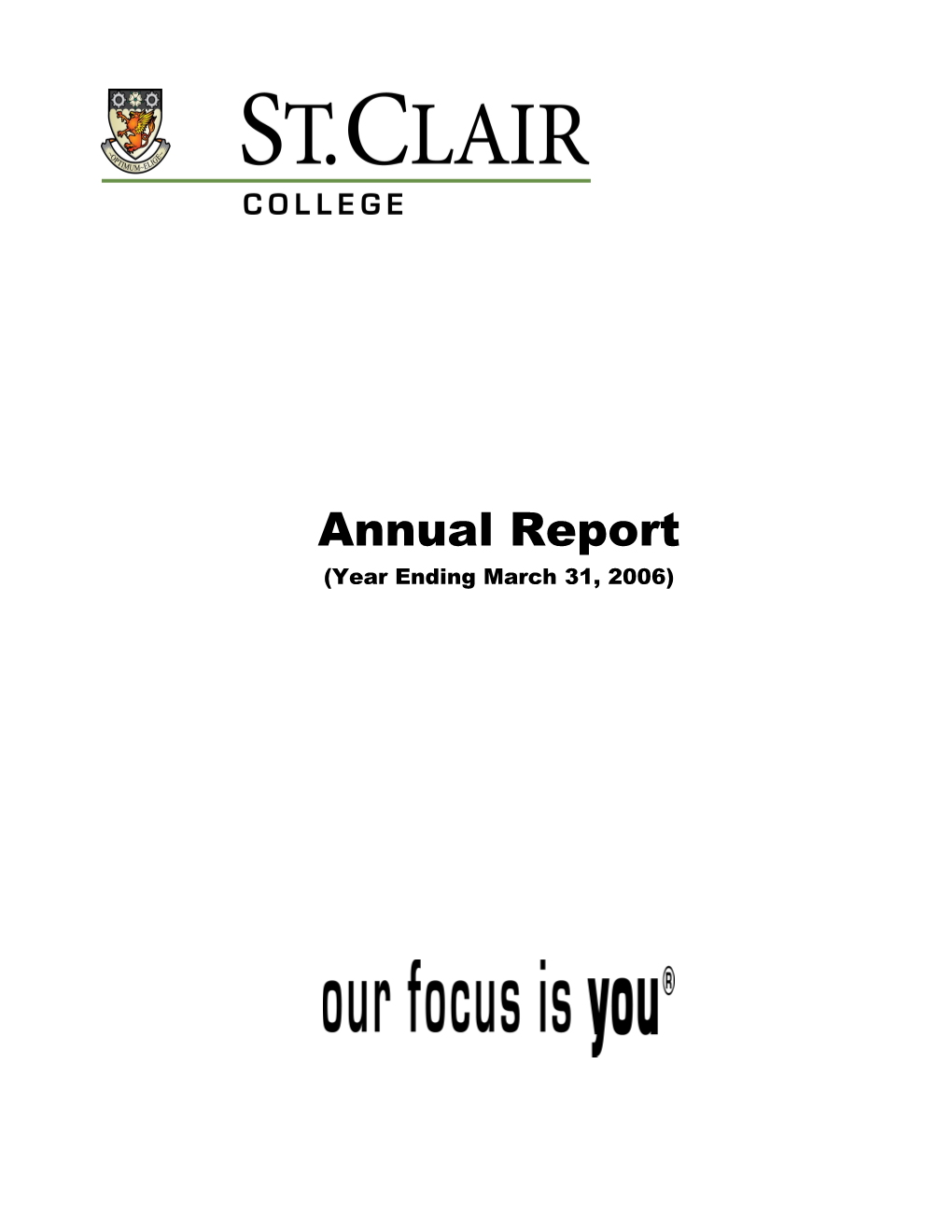 Outline for 2004 2005 Annual Report