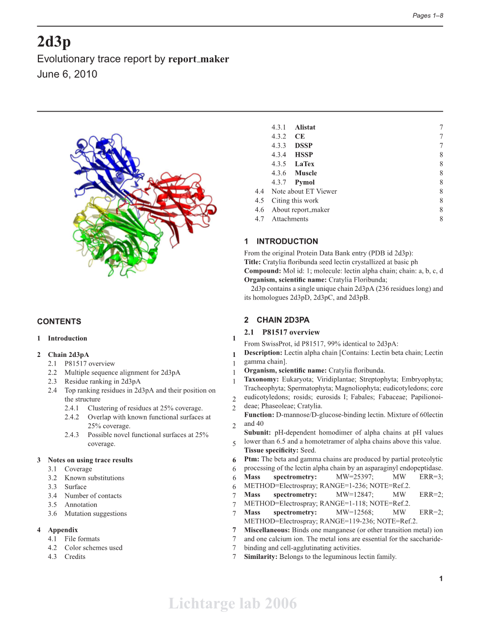 2D3p Lichtarge Lab 2006