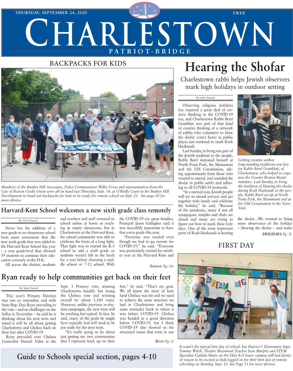 Hearing the Shofar Charlestown Rabbi Helps Jewish Observers Mark High Holidays in Outdoor Setting