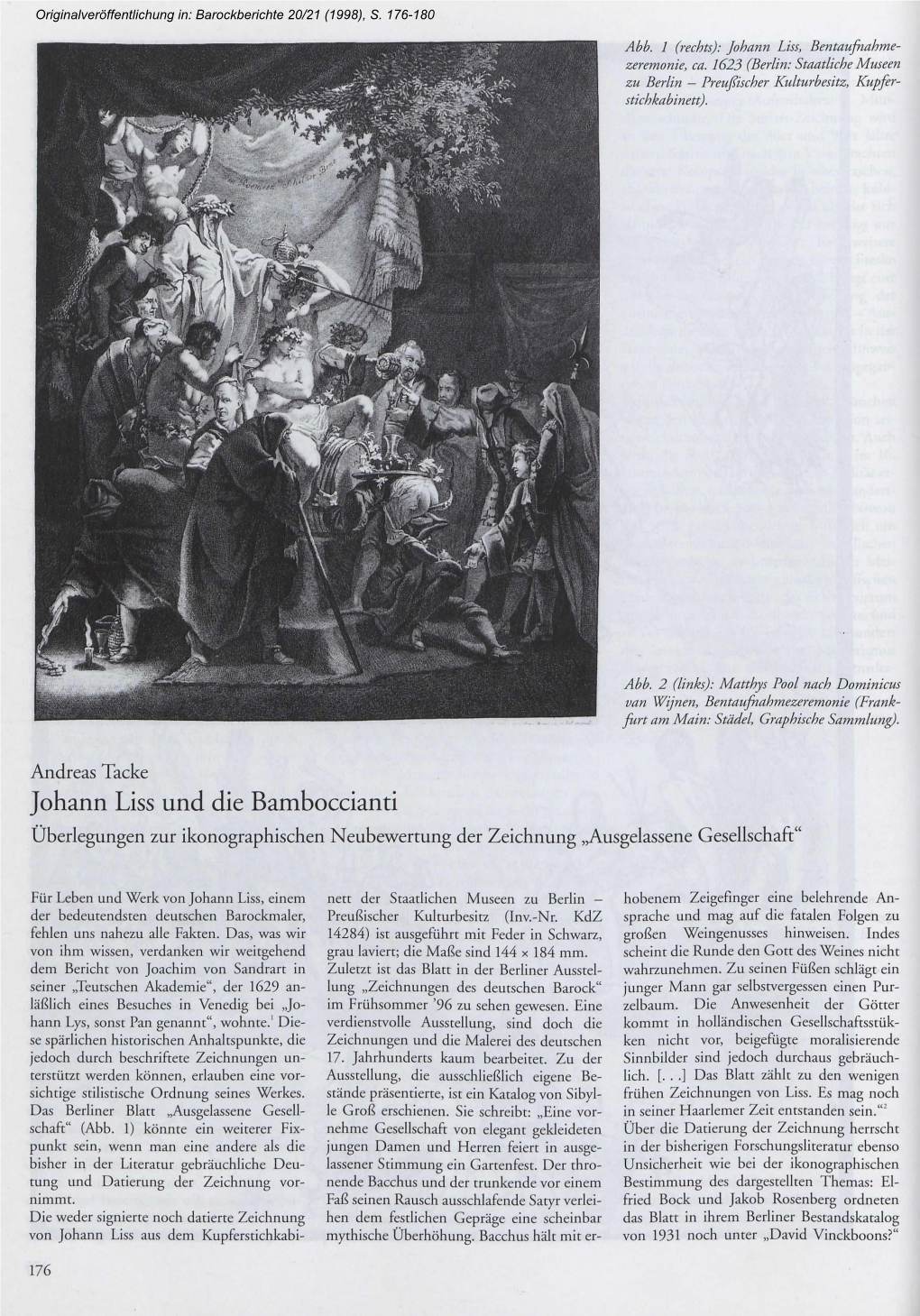 Johann Liss Und Die Bamboccianti Überlegungen Zur Ikonographischen Neubewertung Der Zeichnung „Ausgelassene Gesellschaft"