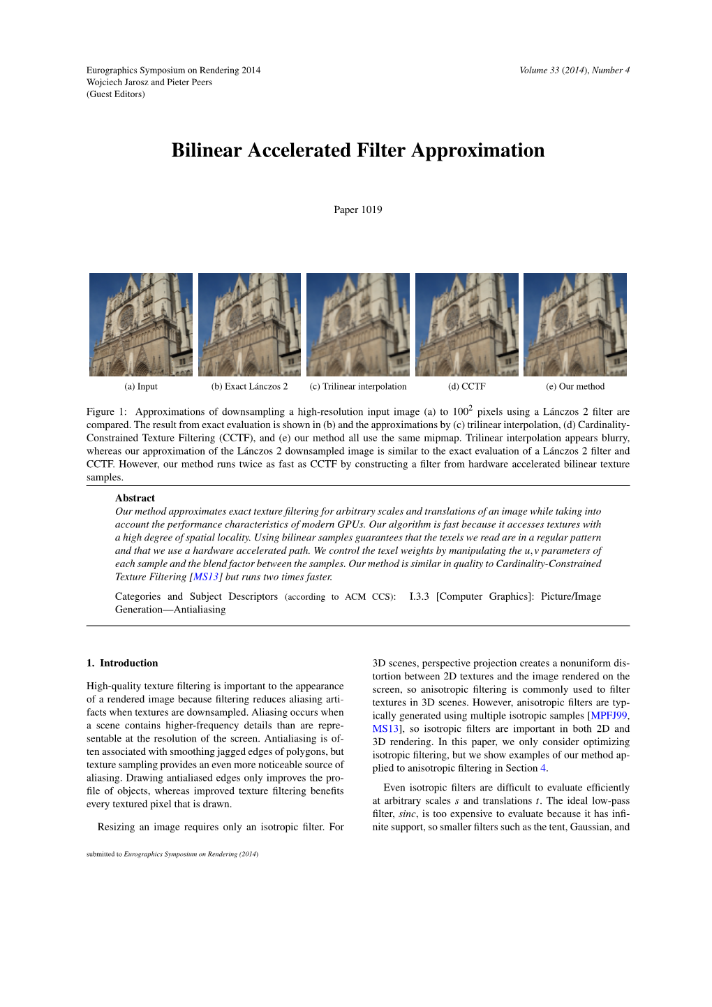 Bilinear Accelerated Filter Approximation