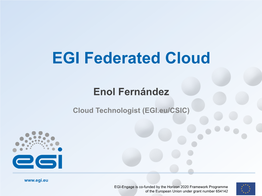 2015-05-19 EGI Federated Cloud, EGI Conference 2015