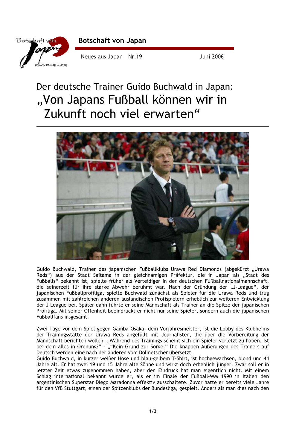 „Von Japans Fußball Können Wir in Zukunft Noch Viel Erwarten“