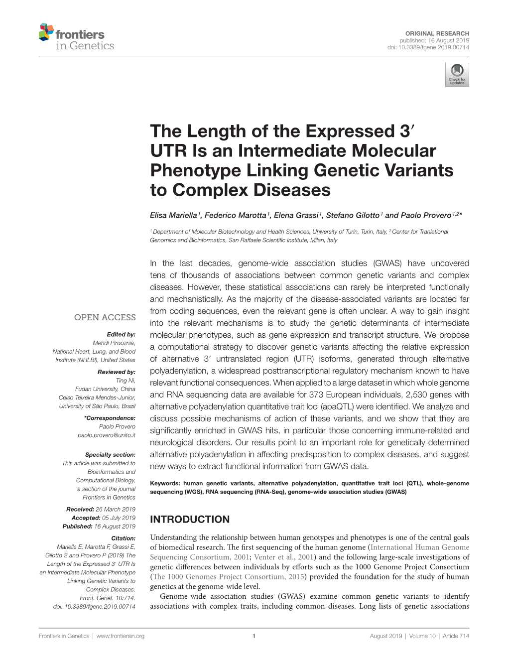 UTR Is an Intermediate Molecular Phenotype Linking Genetic Variants to Complex Diseases