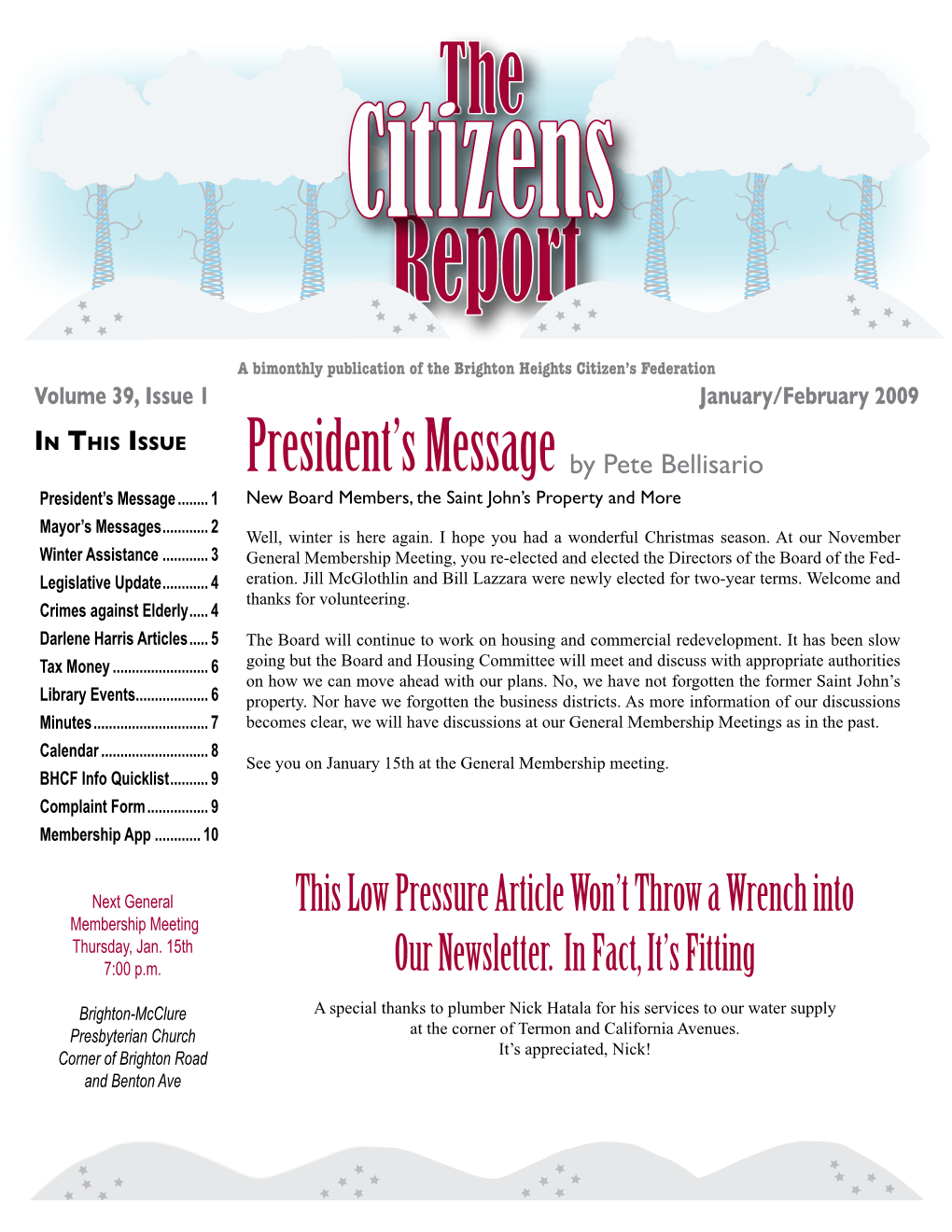 Newsletter 2009 Jan/Feb