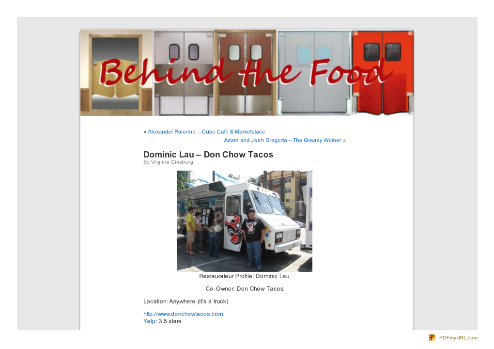 Dominic Lau – Don Chow Tacos « Behind the Food