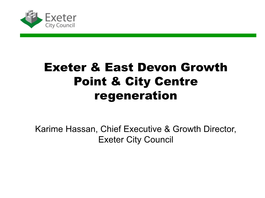 Exeter & East Devon Growth Point & City Centre Regeneration