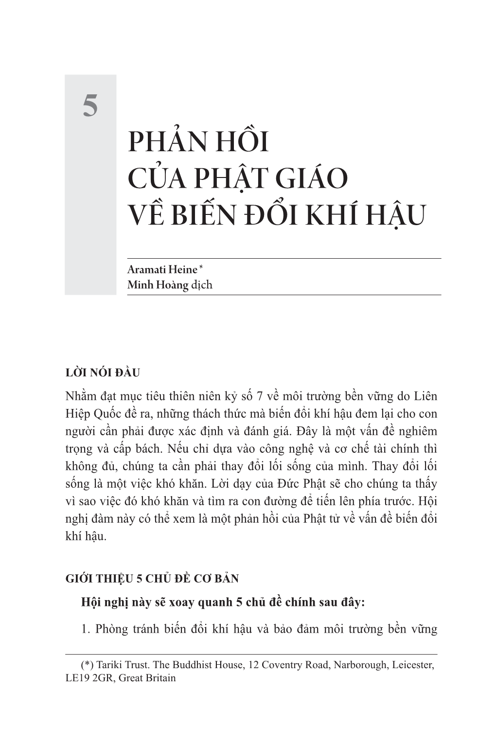 Phản Hồi Của Phật Giáo Về Biến Đổi Khí Hậu