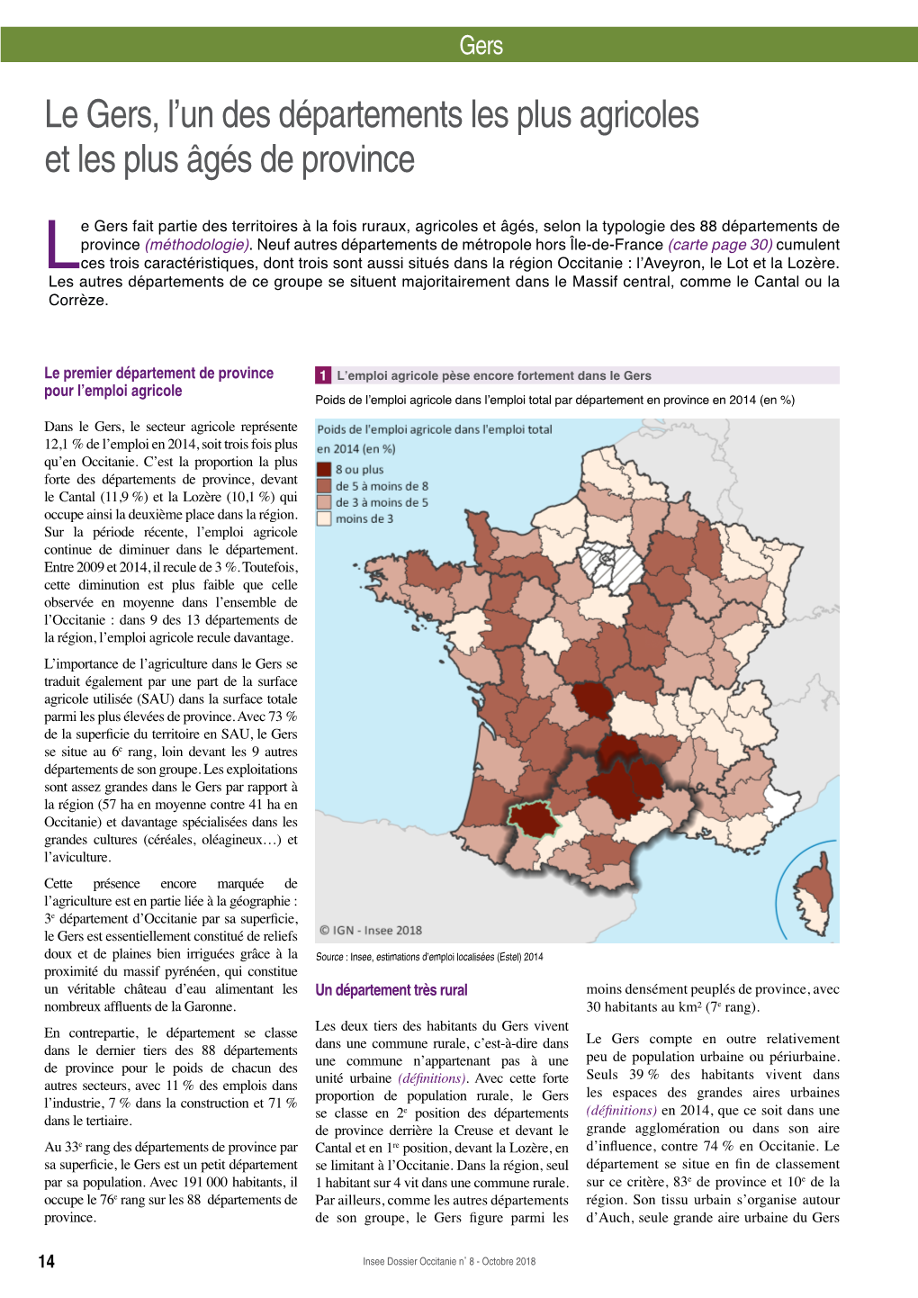 Le Gers, L'un Des Départements Les Plus Agricoles Et Les Plus Âgés De Province