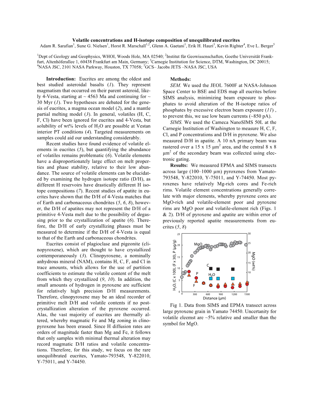 Volatile Concentrations and H-Isotope Composition of Unequilibrated Eucrites Adam R