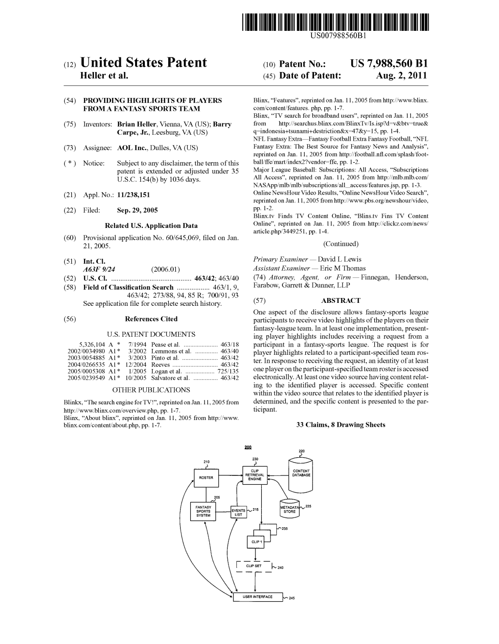 (12) United States Patent (10) Patent No.: US 7,988,560 B1 Heller Et Al