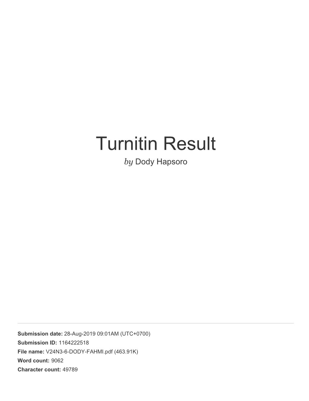 Turnitin Result by Dody Hapsoro