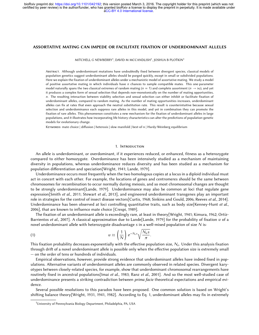 Assortative Mating Can Impede Or Facilitate Fixation of Underdominant Alleles