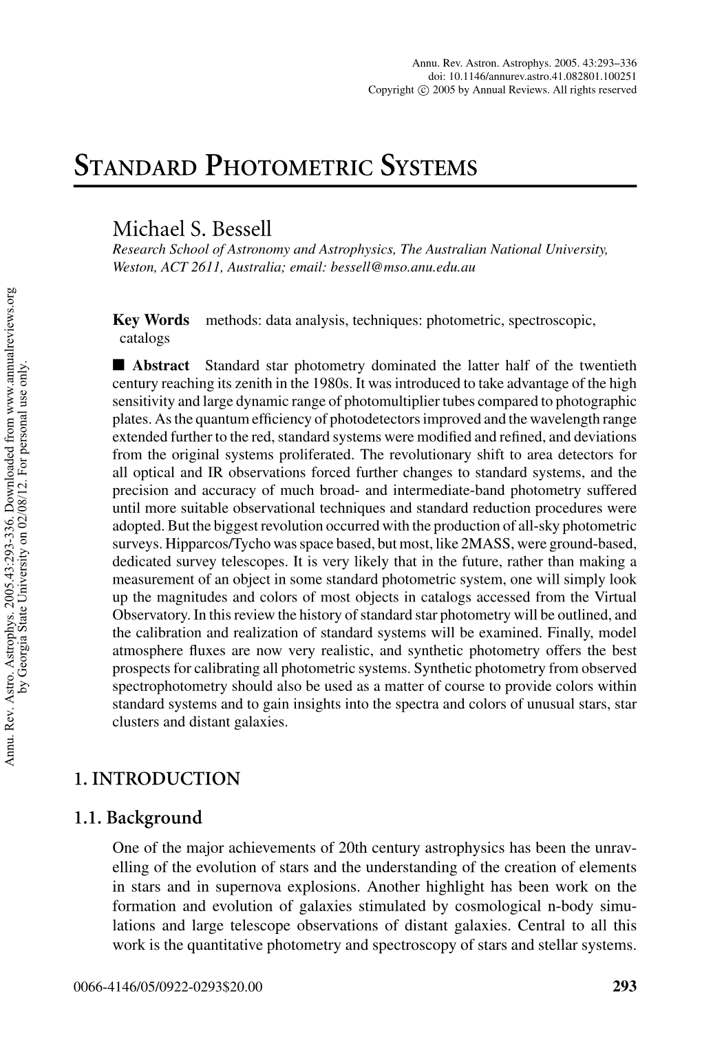 Standard Photometric Systems