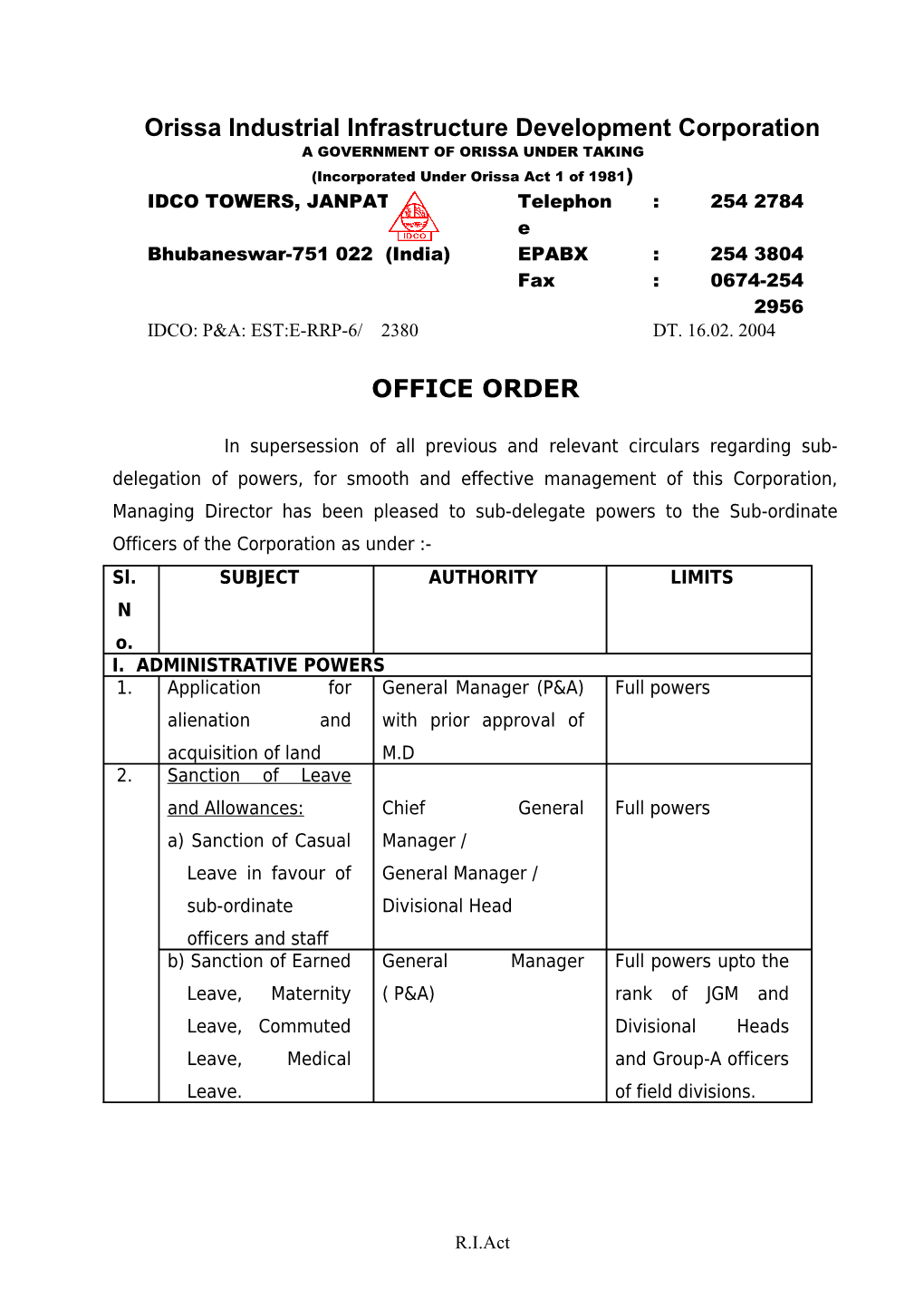 Orissa Industrial Infrastructure Development Corporation