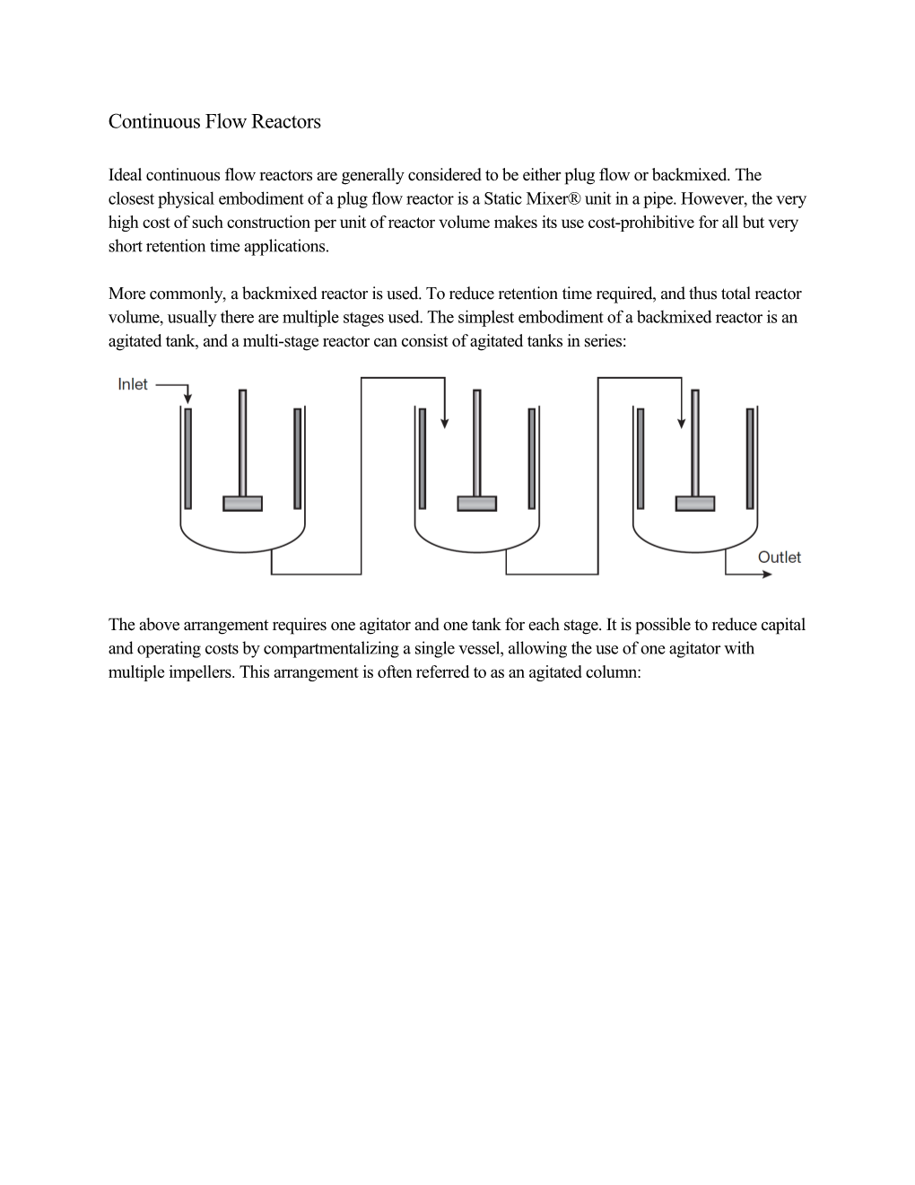 Continuous Flow Reactors